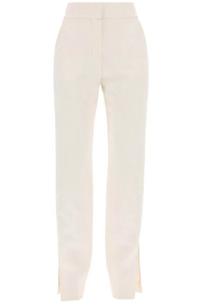 Shop Jacquemus 'le Pantalon Tibau' Slit Pants In Bianco
