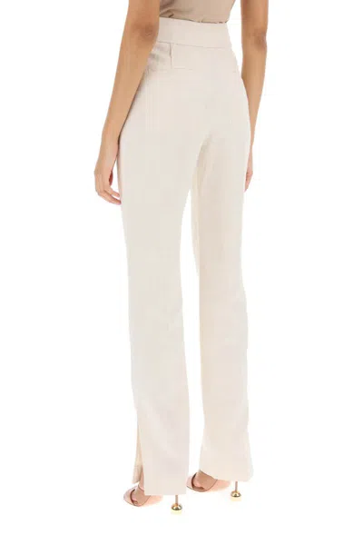 Shop Jacquemus 'le Pantalon Tibau' Slit Pants In Bianco