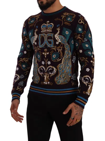 Dolce & Gabbana Elegant Bordeaux Cashmere Crewneck Sweater In Bordeaux