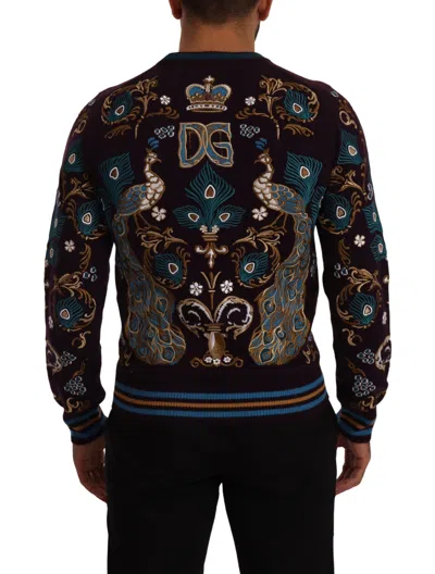 Dolce & Gabbana Elegant Bordeaux Cashmere Crewneck Sweater In Bordeaux
