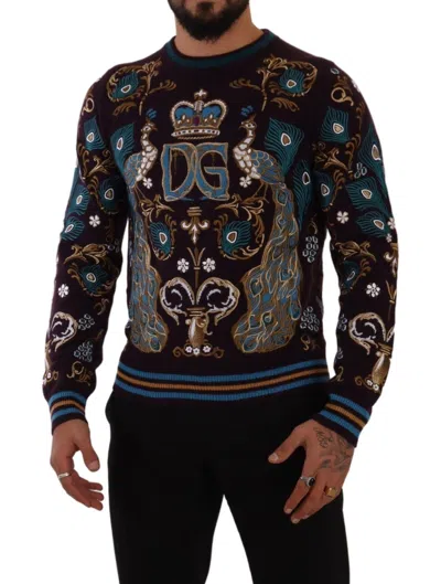 Dolce & Gabbana Elegant Bordeaux Cashmere Crewneck Sweater In Bordeaux