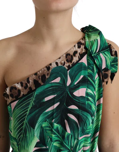 DOLCE & GABBANA DOLCE & GABBANA TROPICAL JUNGLE PRINT ONE-SHOULDER WOMEN'S DRESS 