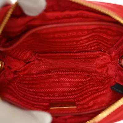 Shop Prada Ribbon Red Synthetic Shoulder Bag ()