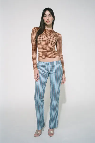 Pf24 Long Sleeve Top In Warped Plaid
