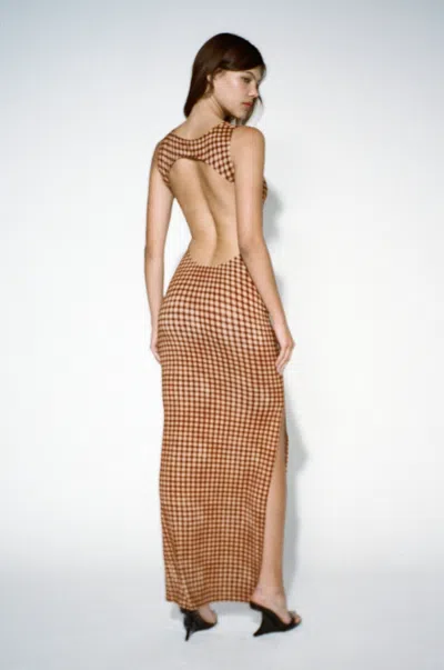 Pf24 Selena Dress In Warped Plaid