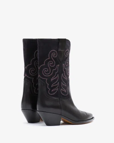 Shop Isabel Marant Duerto Cowboy Boots In Black-faded Black