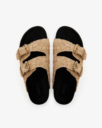 Shop Isabel Marant Lennyo Sandals In Natural