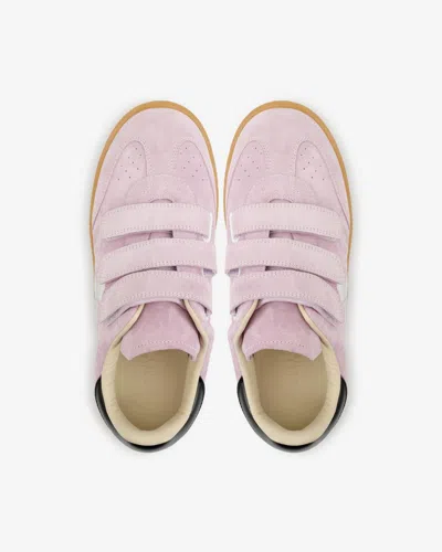 Isabel Marant Beth Mixed Leather Triple-grip Sneakers In Pink-silver