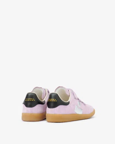 Isabel Marant Beth Mixed Leather Triple-grip Sneakers In Pink-silver