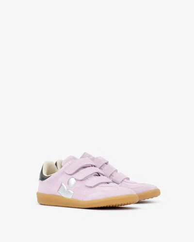 Isabel Marant Beth Mixed Leather Triple-grip Sneakers In Pink-silver