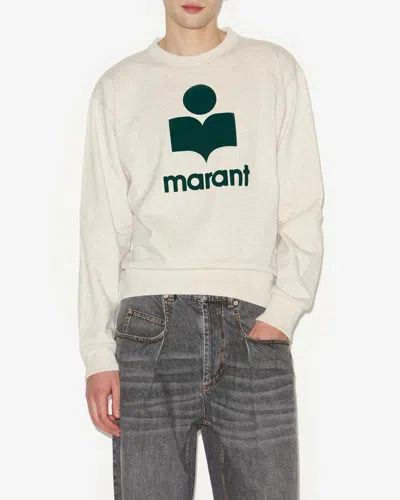 Shop Isabel Marant Mikoy Sweatshirt In Ecru-emerald