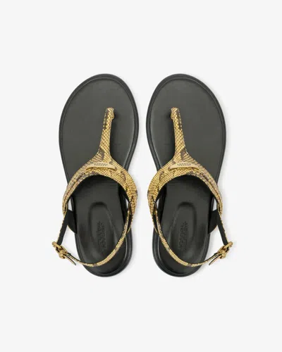 Isabel Marant Neutral Nya Python-effect Leather Sandals In Natural