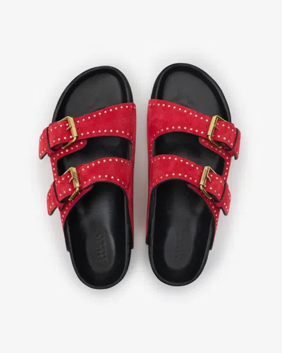 Isabel Marant Suede Sandals With Almond Open Toe In Multi