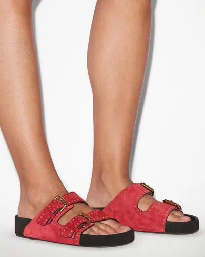 Isabel Marant Suede Sandals With Almond Open Toe In Multi