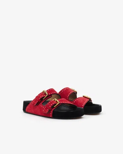 Isabel Marant Suede Sandals With Almond Open Toe In Multi