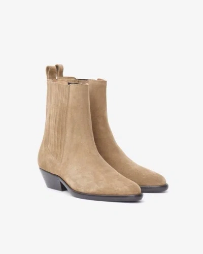 Isabel Marant Delena Pointed Toe Bootie In Taupe