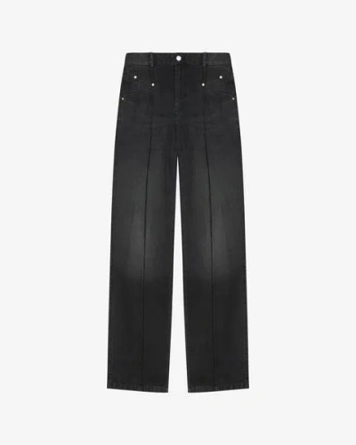 Isabel Marant Dilali Cropped High-rise Straight-leg Jeans In Black