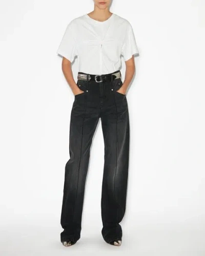 Isabel Marant Dilali Cropped High-rise Straight-leg Jeans In Black
