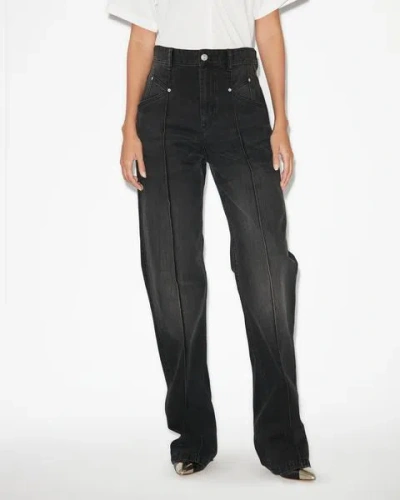 Isabel Marant Dilali Cropped High-rise Straight-leg Jeans In Black