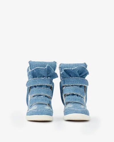 Shop Isabel Marant Bekett Sneakers In Light Blue