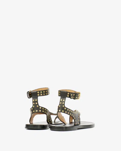 Shop Isabel Marant Jiona Sandals In Black And Gold