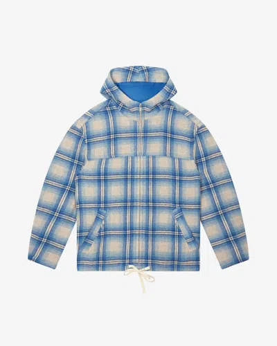 Isabel Marant Kurt Checked Hooded Jacket In Blue
