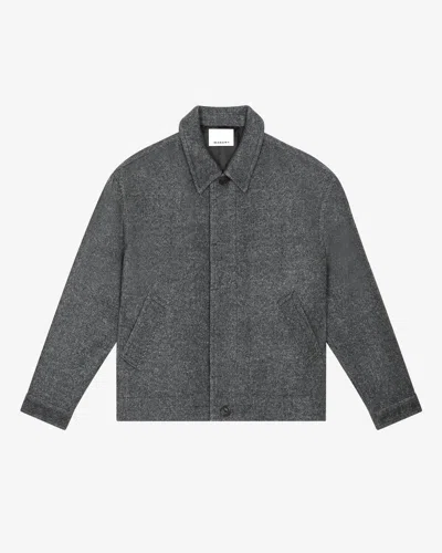 Isabel Marant Simon Wool Shirt Jacket In Grey