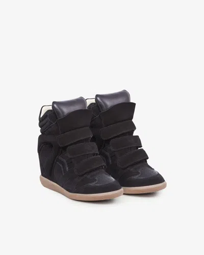 Isabel Marant Suede Bekett Wedge Sneakers 50 In Black