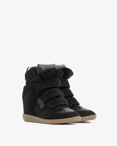 Isabel Marant Suede Bekett Wedge Sneakers 50 In Black