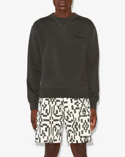 Isabel Marant Logo Detail Cotton Blend Sweatshirt In Black