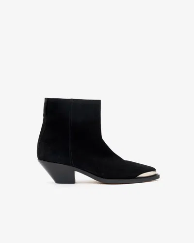 Isabel Marant Ladel Suede Bootie In Black