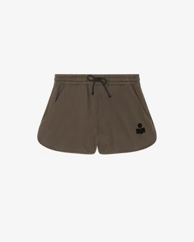 Isabel Marant Étoile Mifa Logo Shorts In Brown
