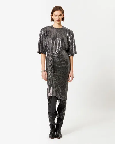 Isabel Marant Étoile Isabel Marant Etoile Woman Embellished Stretch Nylon Blend Dolene Skirt In Silver