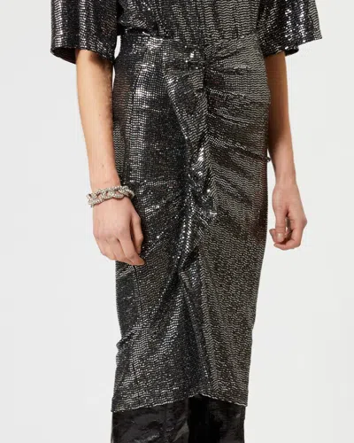 Isabel Marant Étoile Isabel Marant Etoile Woman Embellished Stretch Nylon Blend Dolene Skirt In Silver