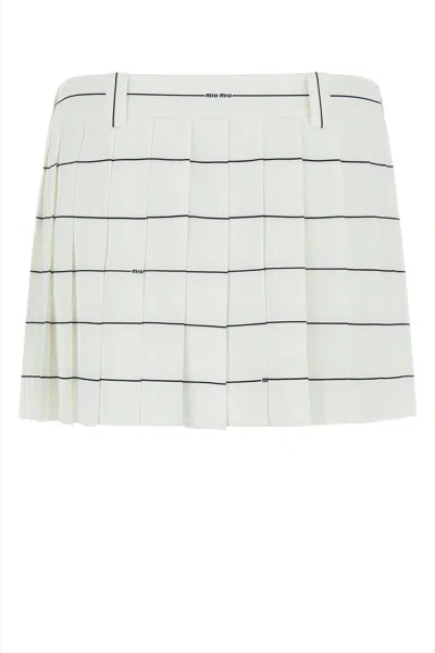 Shop Miu Miu Skirts In Whiteblu