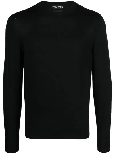 Shop Tom Ford Fine Knit Wool Sweater Clothing In Black