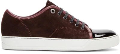 Lanvin Men's Velvet Cap-toe Low-top Trainers
