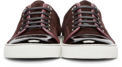 Shop Lanvin Plum & Black Classic Tennis Sneakers