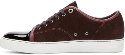 Shop Lanvin Plum & Black Classic Tennis Sneakers