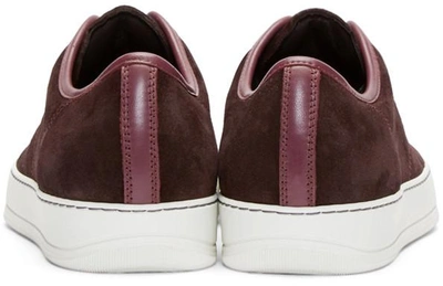 Shop Lanvin Plum & Black Classic Tennis Sneakers