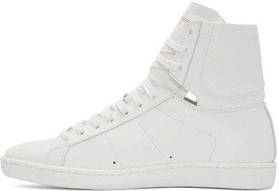 Shop Saint Laurent White Sl/01 Court Classic High-top Sneakers