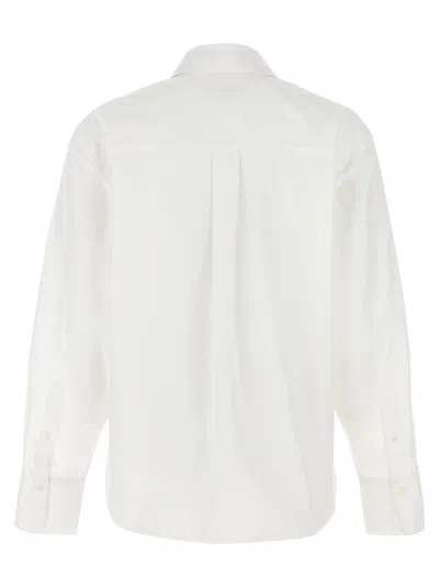 Victoria Beckham Cropped Shirt With Logo Embroidery Shirt And Blouse White