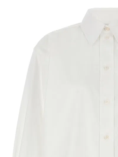 Victoria Beckham Cropped Shirt With Logo Embroidery Shirt And Blouse White
