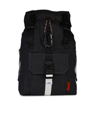 A.p.c. Technical Nylon Backpack With Flap Closure In Blue