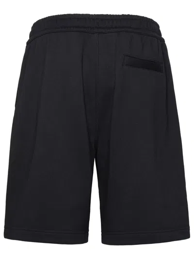 Shop Burberry 'raphael' Black Cotton Bermuda Shorts Man