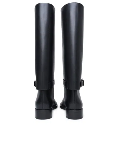 Shop Burberry Black Leather Boots Woman