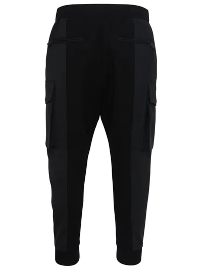 Shop Dsquared2 Black Virgin Wool Blend Trousers Man