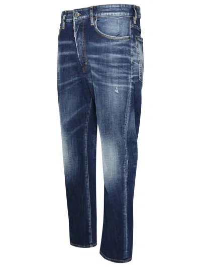 Dsquared2 Blue Cotton Blend Jeans In Blue