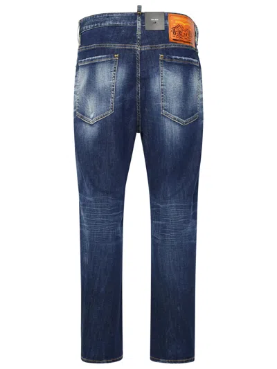 Dsquared2 Blue Cotton Blend Jeans In Blue