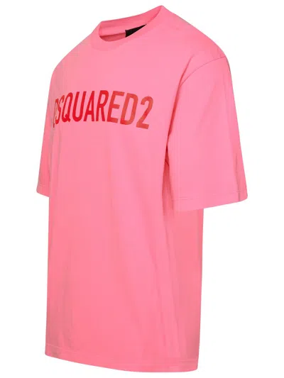 Shop Dsquared2 Pink Cotton T-shirt Man